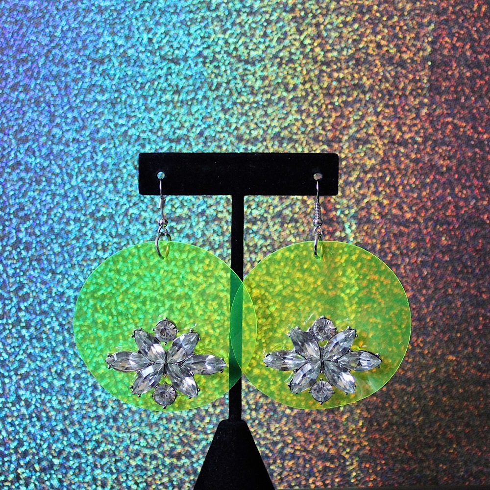 ⚡️ Fashion Nova Neon Green Circle Earrings